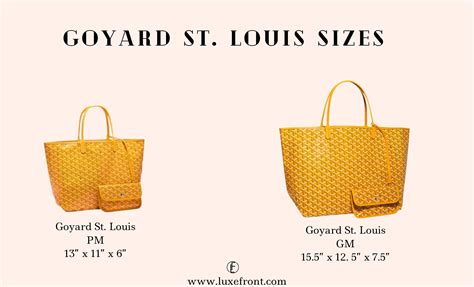 maison goyard st louis tote|goyard st louis size comparison.